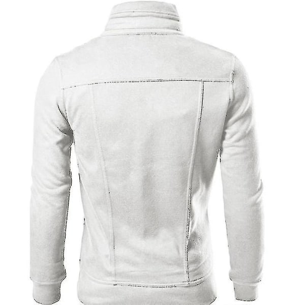Herr Höst Vinter Ytterkläder Militär Jacka Casual Collar Combat Biker Jacket Coat Toppar White M