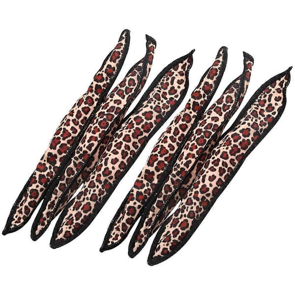 Bløde Hårruller Store Svamperuller Til Kvinder Piger Damer DIY Stylingværktøj Leopardfarve 6 stk