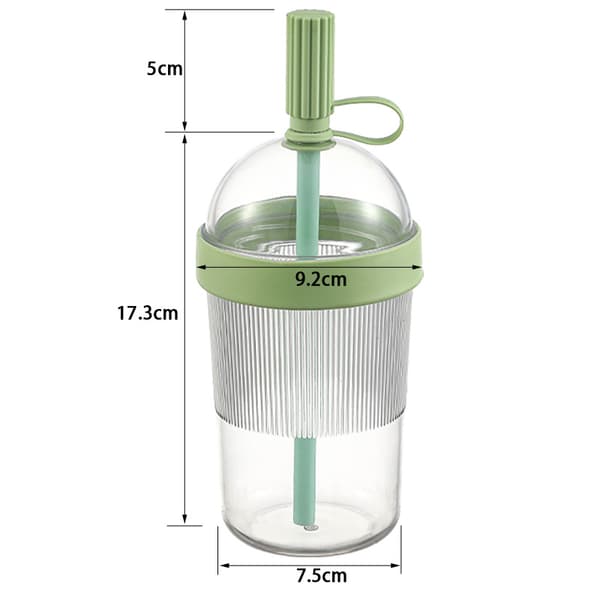 Reusable Coffee Cup Drinkware with Lid and Straw Tea Mug with Straw Green