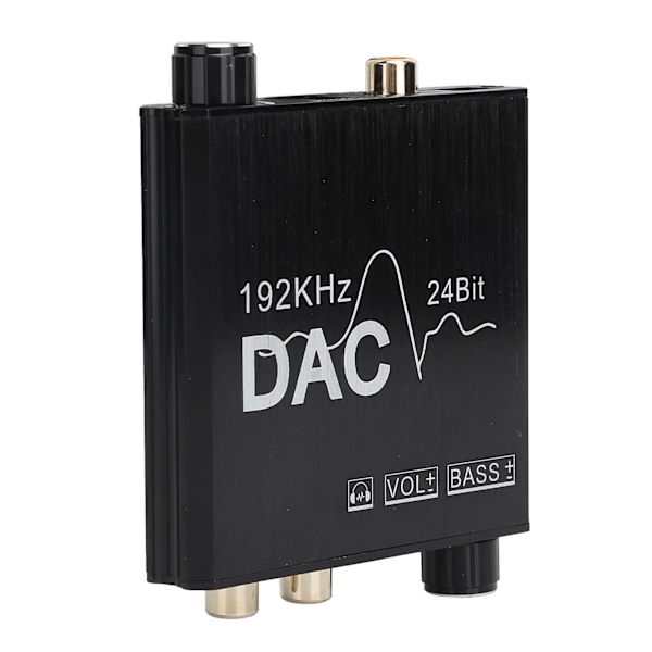 Digital till Analog Ljudomvandlare Adapter RCA 192KHz 24bit Basvolymkontroll