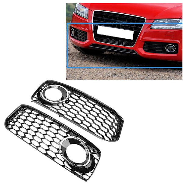 2 stk. Grill for tåkelys til bil, erstatning med elektroplettet åpning, passer til Audi A5 S5 08-12