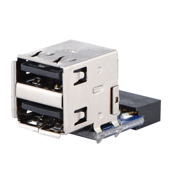 5 st USB2.0 moderkortskontakt 9Pin/10Pin Header till 2 USB2.0 A-portadapter (Typ A)
