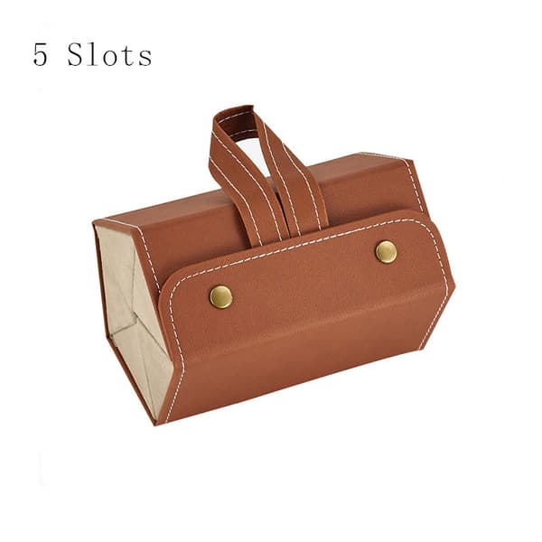 Flere pladser Solbrille Organizer Etui Foldbar brille opbevaringsboks Brun Brown 6 Slots