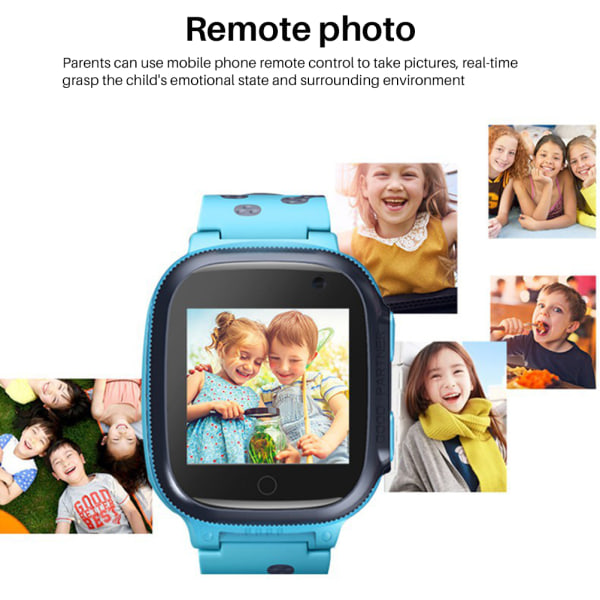 Kids Smartwatch LBS Smart Watch med lommelykter Anti Lost Voice Chat for gutter Jenter Bursdagsgaver blue