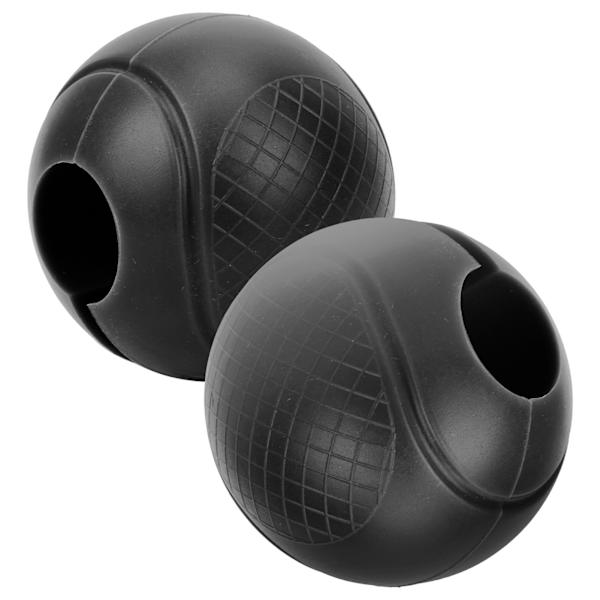 2 st Skivstångsgrepp Runda Tjocka Silikon Hantel Adapter Bollar Skivstång Grepp Handlindningsboll Svart
