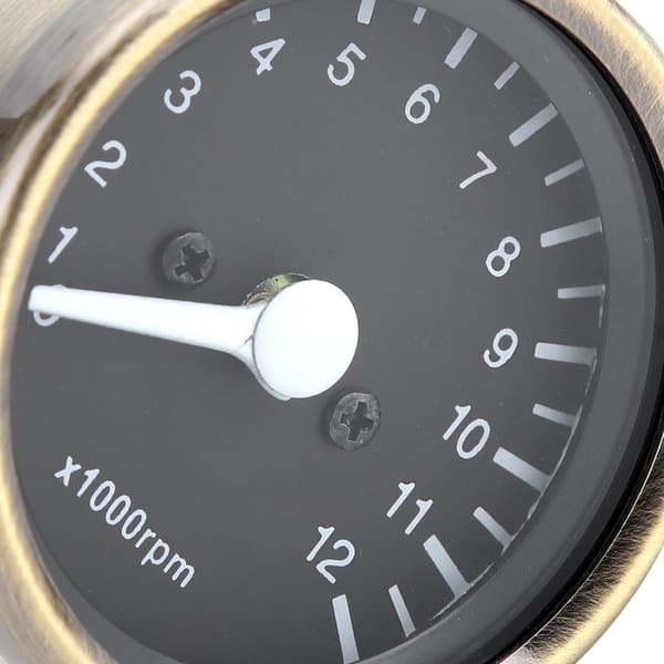 Motorcykel LED-omdrejningstæller Speedometer 12V Universal Autocykel Tilbehør (Messing) 0.6