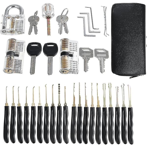 Lock Picking Set with Transparent Practice Locks