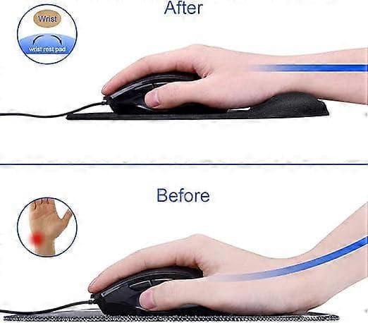 Ergonomisk musematte med håndleddsstøtte, gelmusematte med sklisikker PU-base, musematte håndleddsstøtte med behagelig stoff for arbeid, studier, enkel skriving og