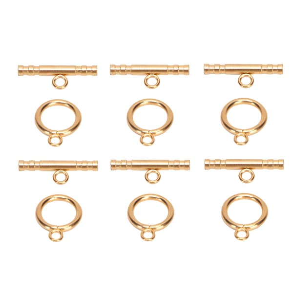 Runde T-låse i rustfrit stål til DIY halskæde armbånd smykker guld