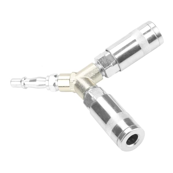 1/4\" BSP Y-koppling 3-vägs Pneumatisk Snabbkoppling Luftpump Kompressor Anslutning Galvaniserat Järn