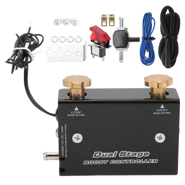 Bil Dual Stage Turbolader Boost Elektronisk Controller Kit Aluminium Legering til 12V Auto Universal