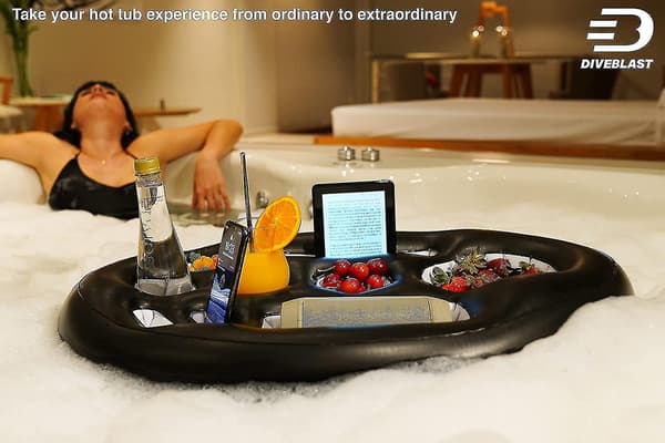 Inflatable Drink Tray for Pool, Floating Tray for Pool Party, Beach Bathtub
