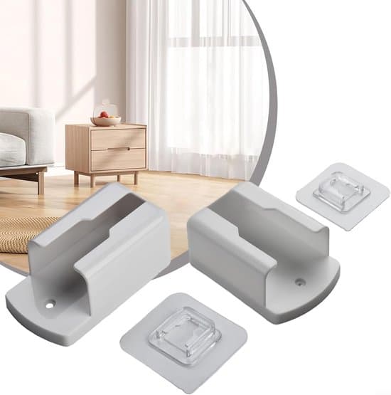 Wall-mounted remote control holder and storage box - suitable for TVs and air conditioners - white.