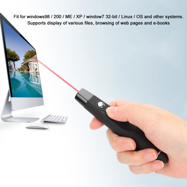 Flip Penn Laserpeker Presentasjonspeker Fjernkontroll for Windows98 / 200 / ME / XP / Linux / OS