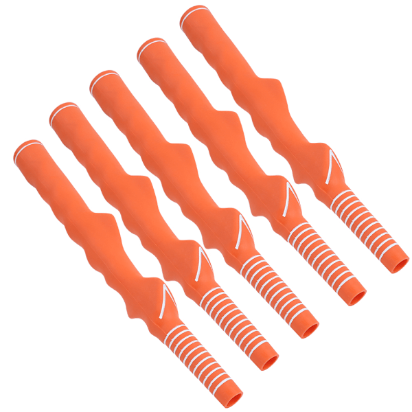 5 ST Golfsving Klubba Handgrepp Gummi Nybörjare Träning Korrektion Tillbehör Håldiameter 12,5mm Orange
