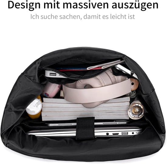 Roll-Top Backpack - Unisex Backpack - Travel Bag - Laptop Backpack - Waterproof Travel Backpack - School Backpack - Work Travel Backpack - Nylon