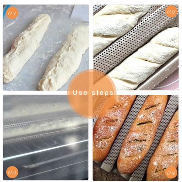 Non-stick perforert form for franskbrød, bakeutstyr, toast, matlaging, bakeform, hjemmebaking