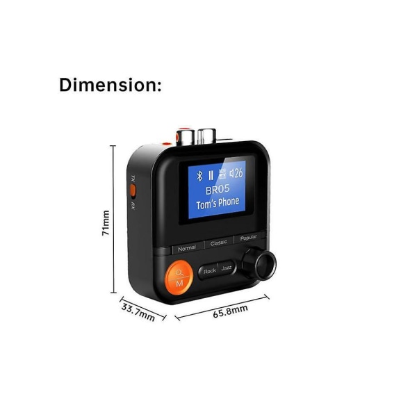 Trådlös Bluetooth 5.2 Audio Transceiver med 1,44" skärm - 2-i-1-adapter för bil, TV, stereo, hörlurar