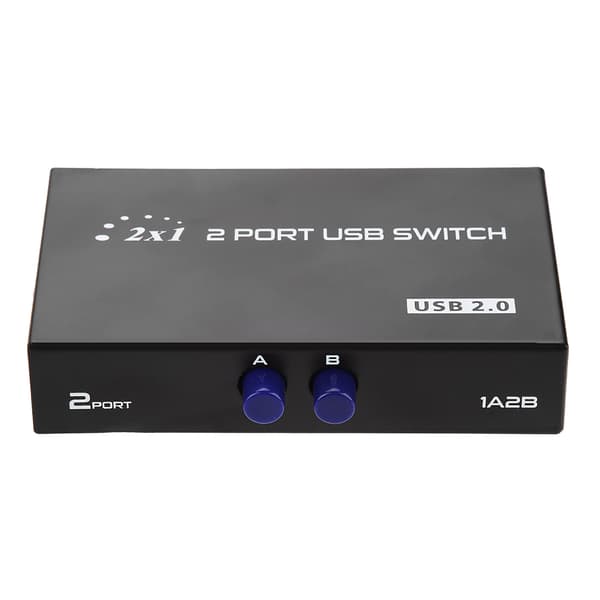 2/4 Port USB 2.0 Manuell Delningsswitch Switchbox för PC Skrivare Scanner (2 Portar)
