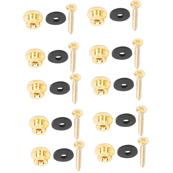 5 Set Gitarrband Lås Ändstift för Bas Ukulele Musikinstrument Tillbehör Guld