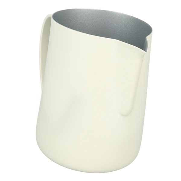Coffee Latte Art Kander Bevel Design 450ml Rustfri Stål Mælkeskumningskande til Kaffe Mælk Hvid