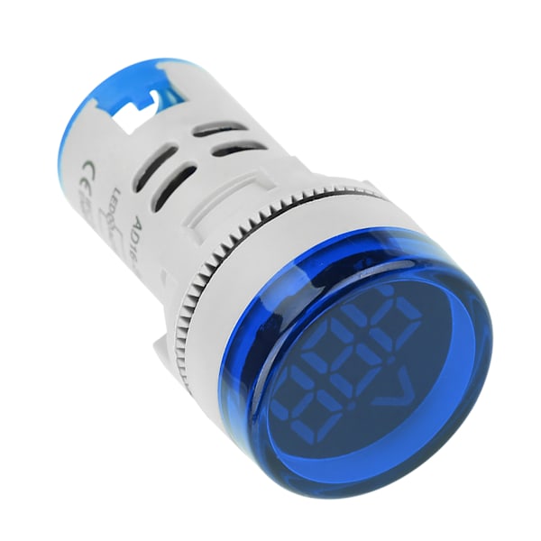 Rund LED Signallampe AC Digital Display Voltmeter Indikator (blå)