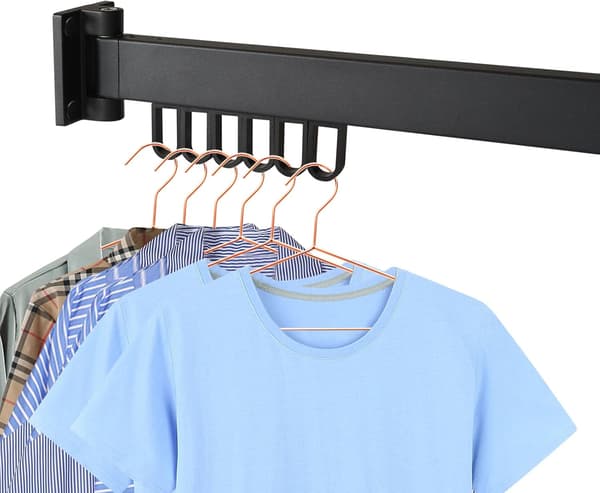 Foldable Clothes Drying Rack Indoor, Aluminum, 3-Layer Wall-Mounted Foldable Clothes Rack, Drying Rack for Laundry Room, Bathroom, Living Room