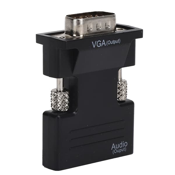 High Definition Multimedia Interface til VGA Konverter Hun til Han HD Lydkabel Adapter Sort