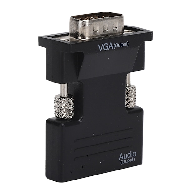 High Definition Multimedia Interface till VGA-omvandlare Hona till Hane HD Ljudkabel Adapter Svart