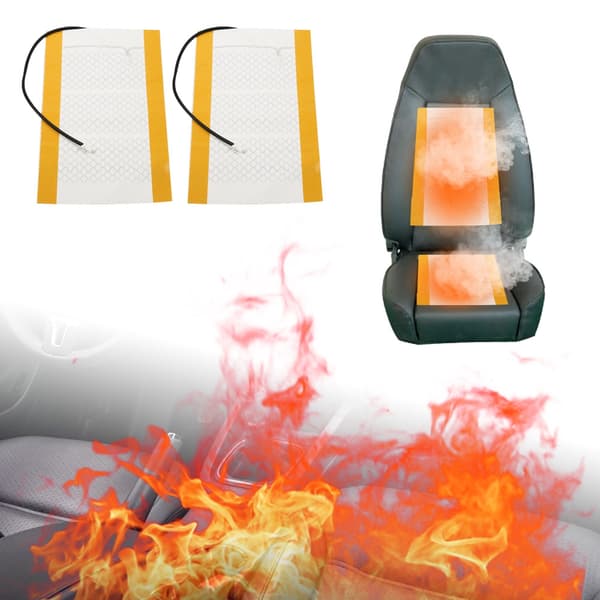 48X27cm 12V Par Bilsæde varmepude Kulfiber Universal Bilsæde Sæt Kit