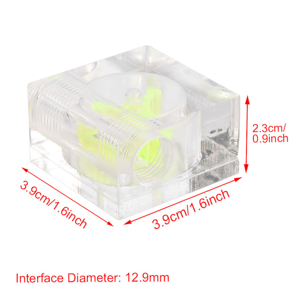 3 Impeller Flow Meter Indikator til PC Vandkølingssystem G1/4 Gevind Firkantet 2 Veje