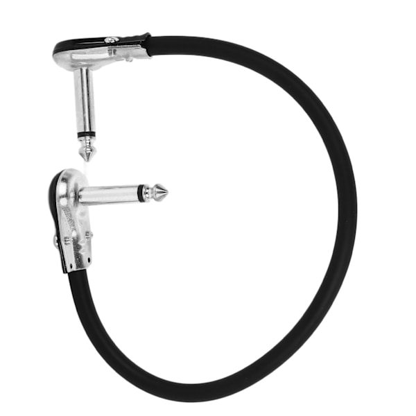 Guitareffektkabel PVC Anti-vindstøjdæmpning Bærbar guitarpedalledning Patch Kabel Fladhoved Sølv 30cm / 11.8in