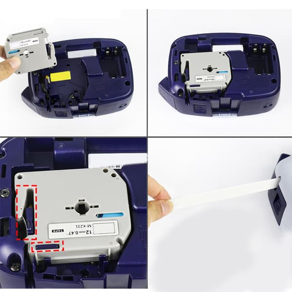 2 Pcs 12mm Black on White Label Printer Tape Strong Adhesive Anti-Falling Replacement for M K231 Thermal Label Printer Tape