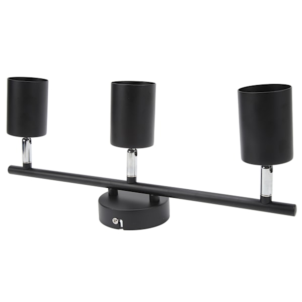 LED Skinnespot Kit 3 Hoveder 40,5 cm Arm 90 Grader Drejelig Mat Sort 3 Lys Skinnebelysning Kit til GU10 Pære 85‑265V