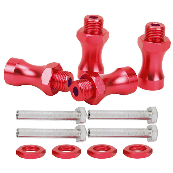 12 kpl 1/10 - 1/8 RC-automallin osa Alumiiniseos 12 mm - 17 mm pyörännavan sovitin kytkin Punainen