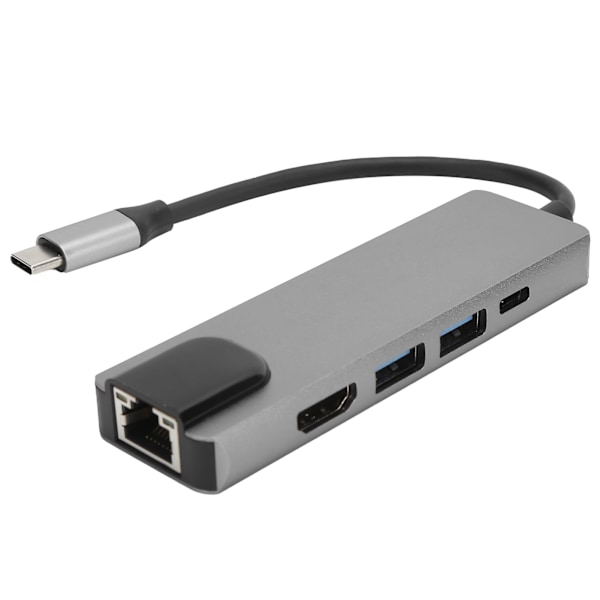 USB C Hub Multiport Adapter TypeC till High Definition Multimedia Interface 5-i-1 Adapter för Enhetsanslutning