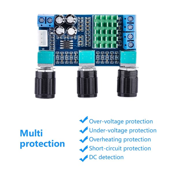 TPA3116D2 DC 12V-24V 80W * 2 Digital Audio Forstærker Board Diskant Volume Bas Audio Forstærker Modul