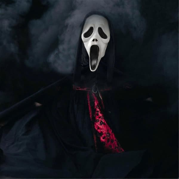 Spooky Halloween-kostymtillbehör Spökmask för vuxna rollspelsevenemang WhiteBlack