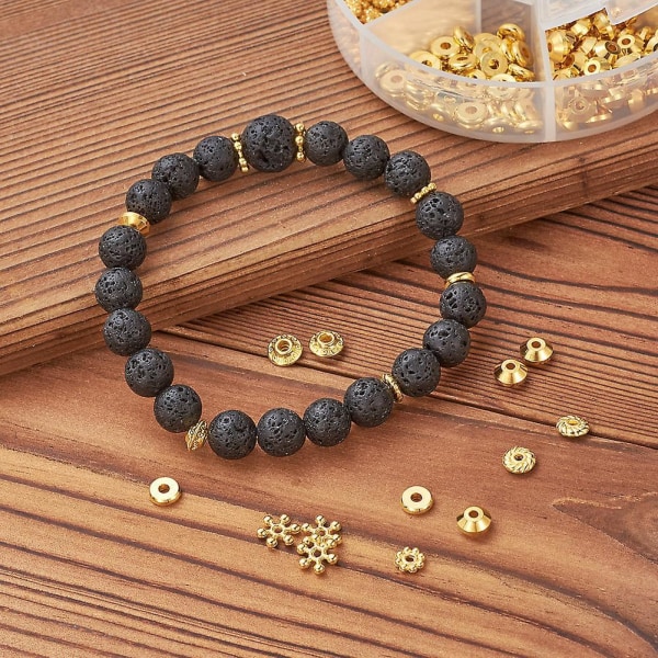 300 stk assorteret tibetansk stil legering spacer perler til smykkefremstilling - antik gyldne