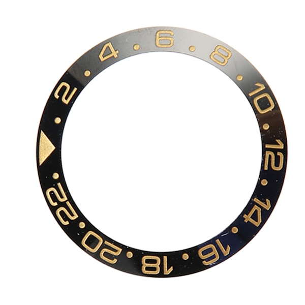 Keramisk Klockring Svart Bas Guld Siffer Klockring Insats Ersättningsdelar Tillbehör för Urmakare 40mm