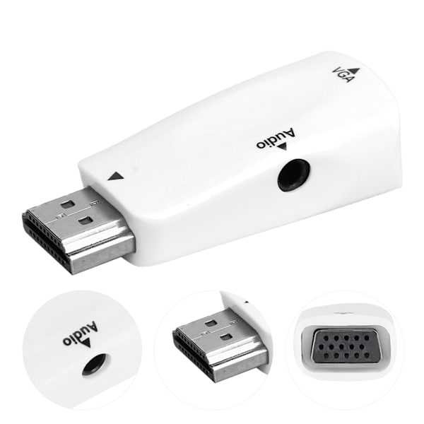 HD Multimedia Interface Han til VGA Hun Konverter Adapter til PC Laptop Projektor
