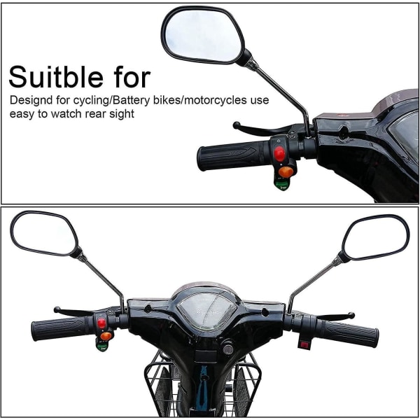 Justerbare 360 ​​drejelige cykelspejle sæt med 2 til styrdiameter 22,2 mm - elektrisk scooter og MTB spejlstyr