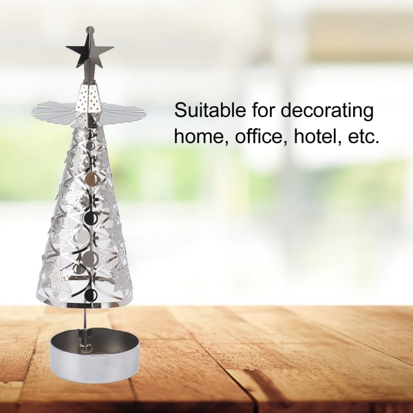 Spinnande ljushållare Roterande ljusstake Set för romantiskt bröllop julfest Silver Snowflake