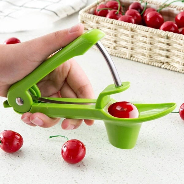 Köksredskap för körsbärs- och olivpitter och fruktkärnextraktor - Äppelgrön