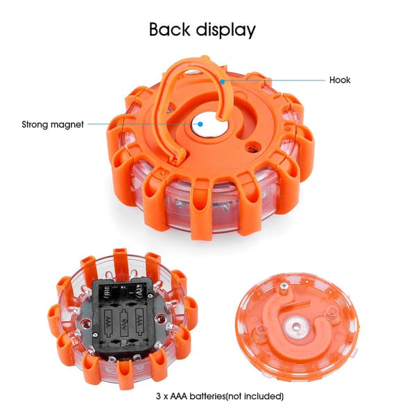 Magnetisk 15 LED Veisikkerhet Nødblinkende Varsellys for Bil Lastebil Båt