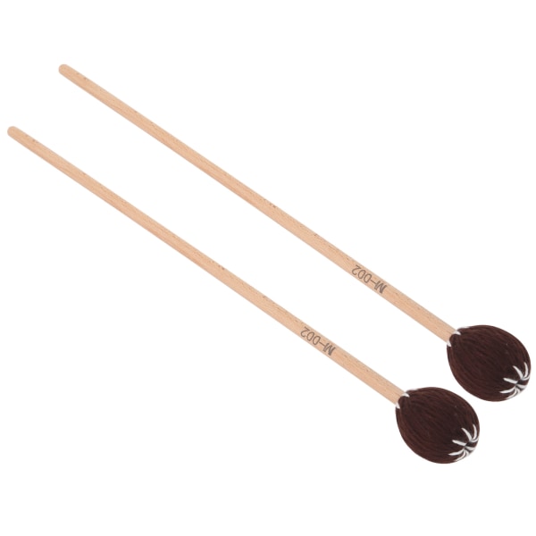 2 stk Marimba Mallets Maple Rods Ull vridde perkusjonsinstrument Spilletilbehør Brun ball