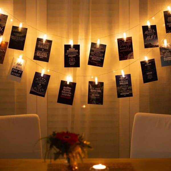 LED Photo Clip String Lights, Reusable 6 Meters/String Lights - 8 Modes 40 Photo Clips, KLB