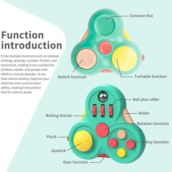Fidgetlegetøj til voksne, Fidget Pad påskekurvfyld til drenge piger, Sensorisk legetøj Stressaflastende terningklikkercontroller, Fidget Spinner