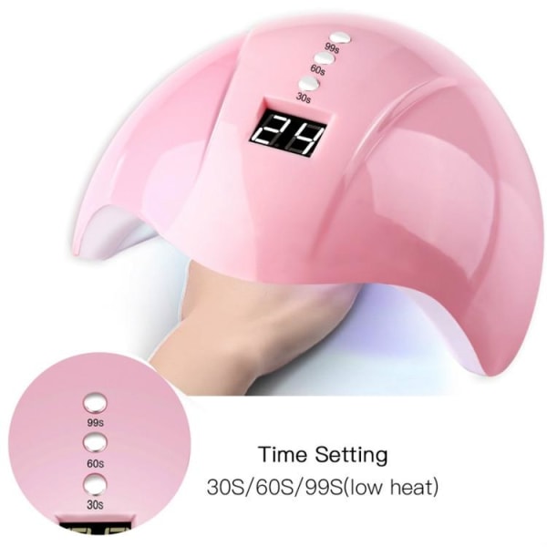 Nageltork med UV-lampa - torkar naglar - 36W pink