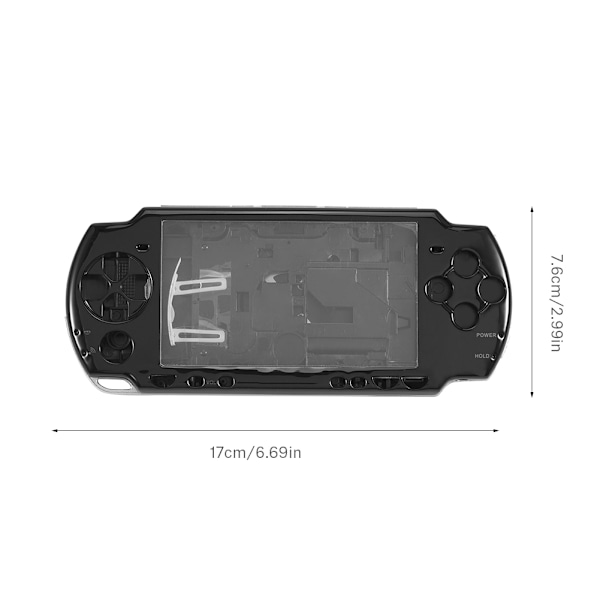 Udskiftningsbeskyttende Spillekonsol Hårdt Etui Cover Reparationssæt til SONY PSP 2000 Sort